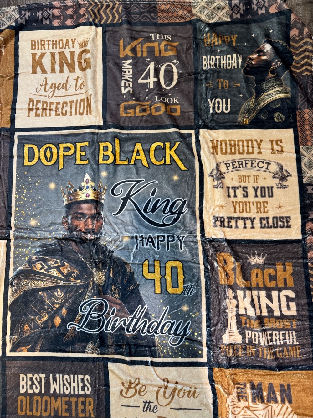 New 50x60 Dope Black King 40th Birthday Throw Blanket - Picture 4 of 5
